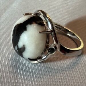 White Buffalo Sterling Silver Ring
